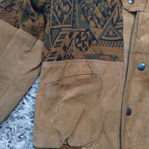 Vintage Navajo Bomber Jacke Genuine Suede - Picture 2 of 11